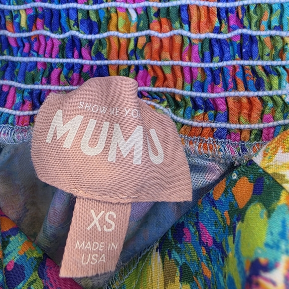 Show Me Your MuMu Blue Floral Mini Dress with Green Accents - Picture 5 of 7